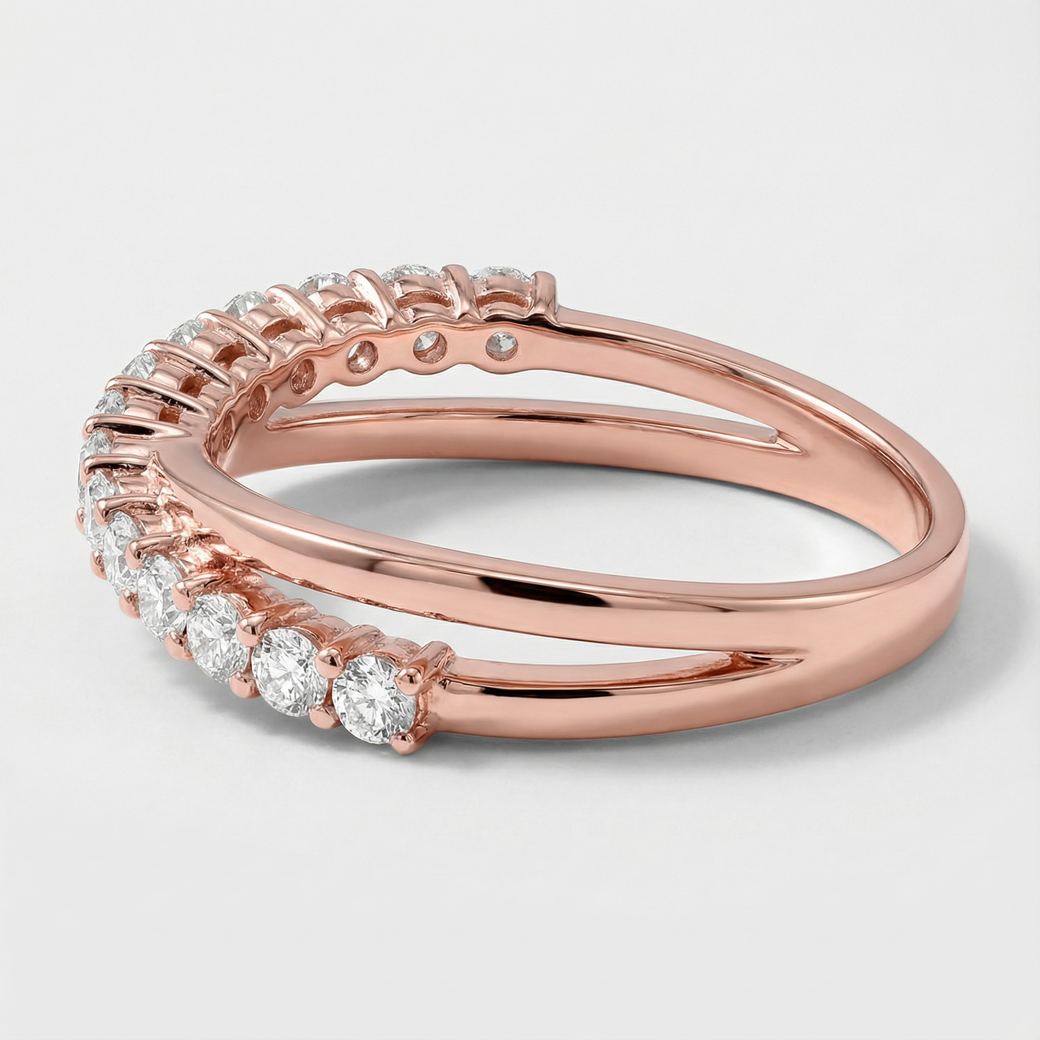 0.35ct Lab Diamond Stackable Band | 10K Rose Gold