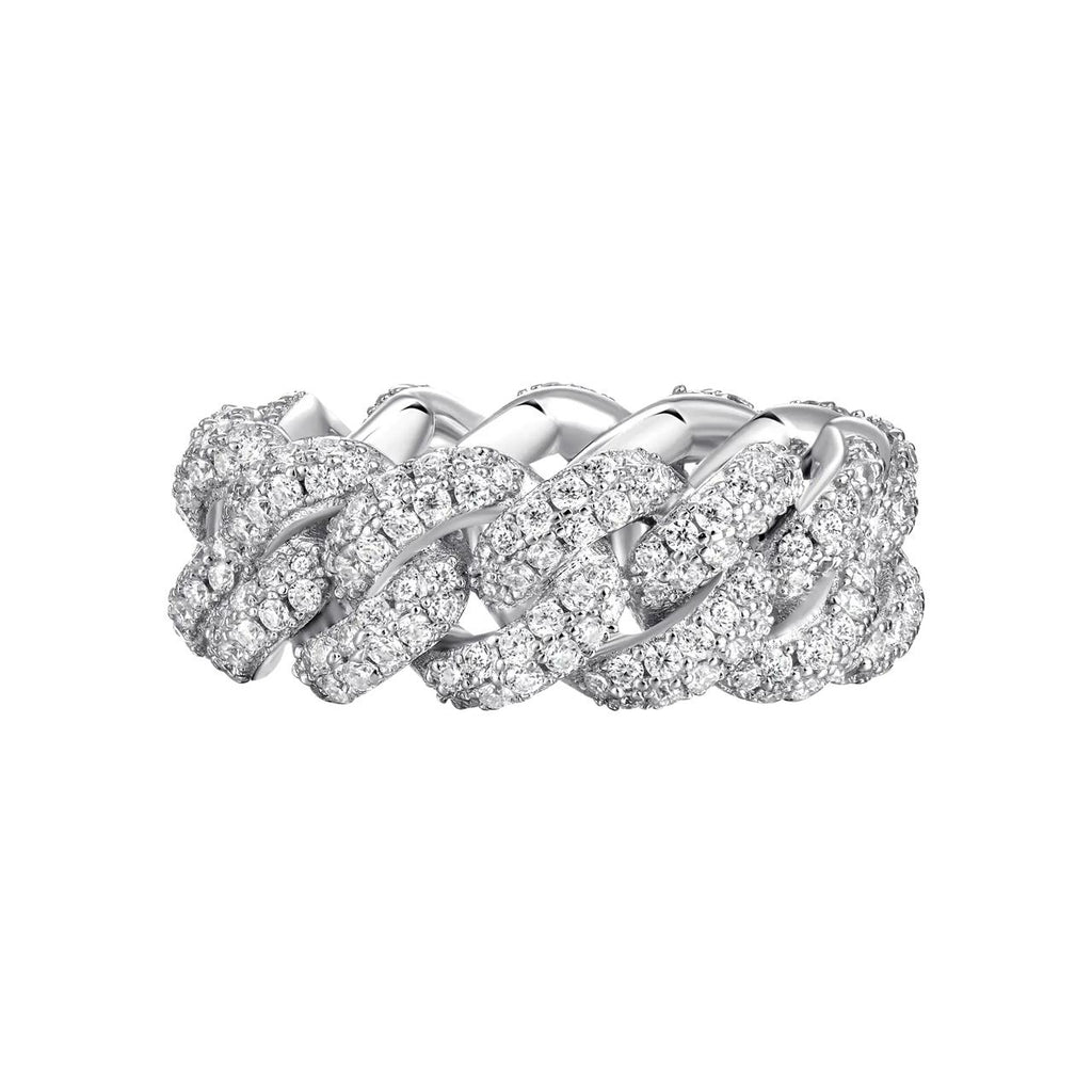 3ct Lab Diamond Cuban Weave Band | IGI Certified | 10K White Gold