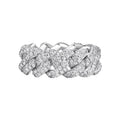 3ct Lab Diamond Cuban Weave Band | IGI Certified | 10K White Gold