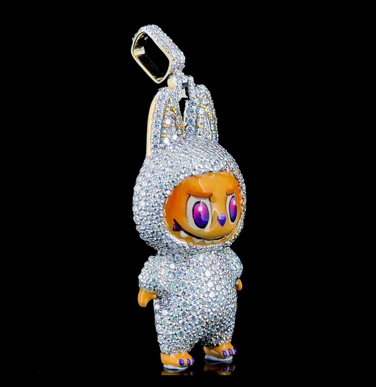 3.1ct Lab Diamond Bunny Pendant | IGI Certified VVS | Silver