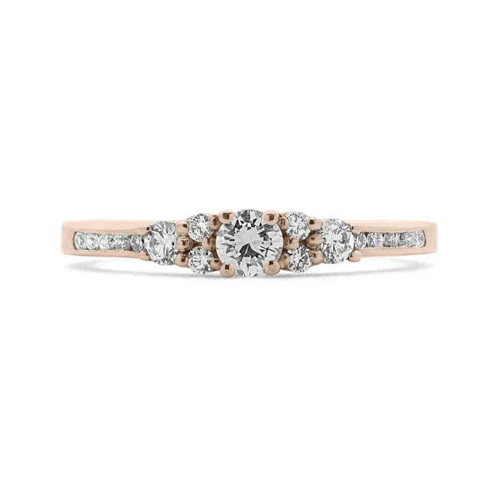 0.42ct Lab Diamond Twisted Anniversary Ring | Round VS2+ | 10K Rose Gold