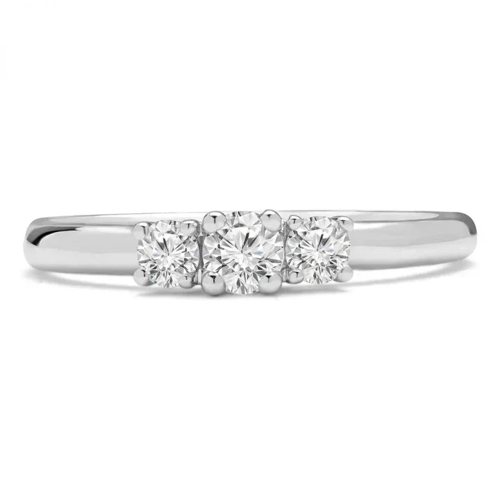 0.30ct Lab Diamond Trinity Engagement Ring | 3-Stone VS2+ | 10K White Gold