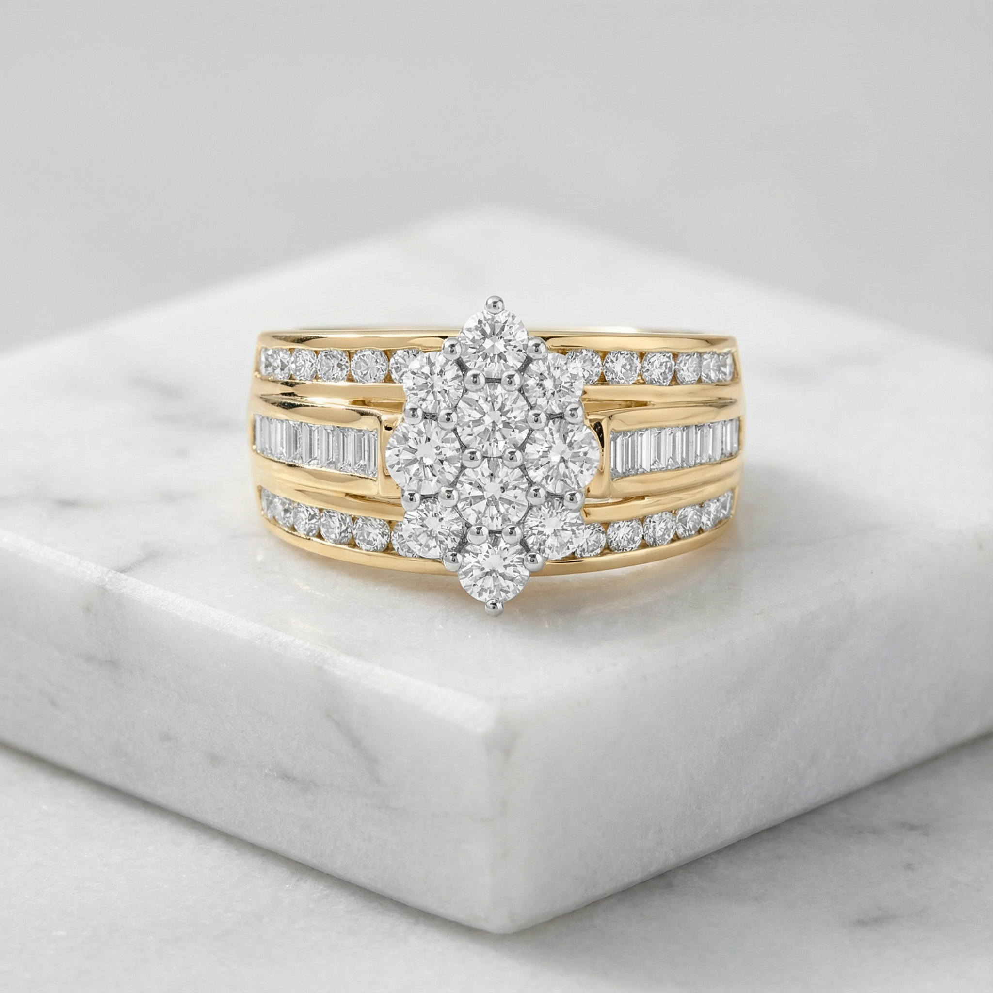 1.1ct Lab Diamond Right Hand Ring | 10K Yellow Gold