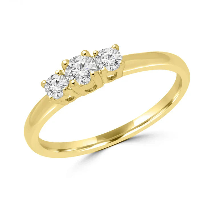0.30ct Lab Diamond Trinity Engagement Ring | 3-Stone VS2+ | 10K White Gold