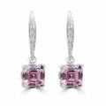 0.40ct Fancy Pink VS2+ Lab Diamond Drop Earrings in 14K White Gold