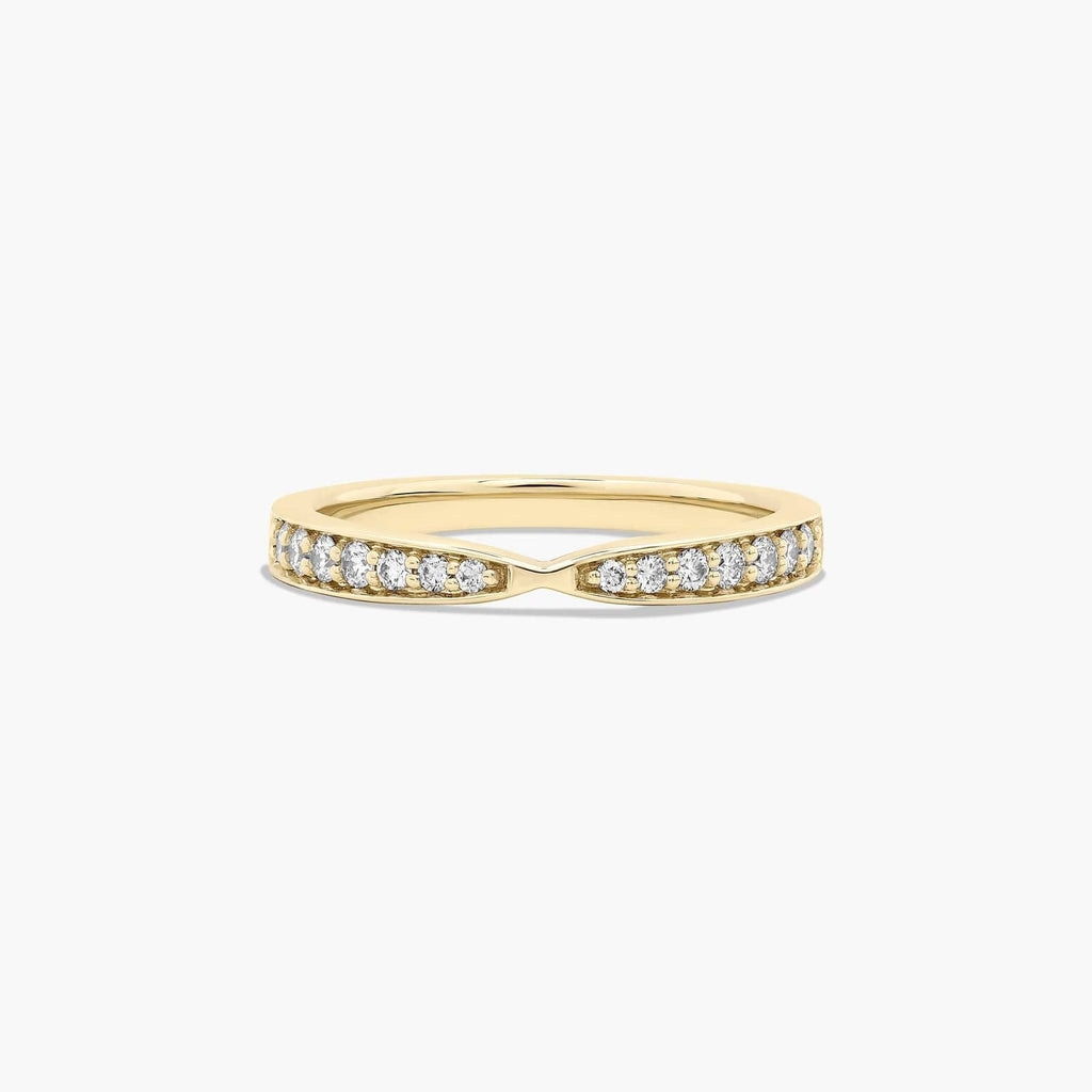 0.21ct Tapered Pavé Diamond Wedding Ring | 10K Gold