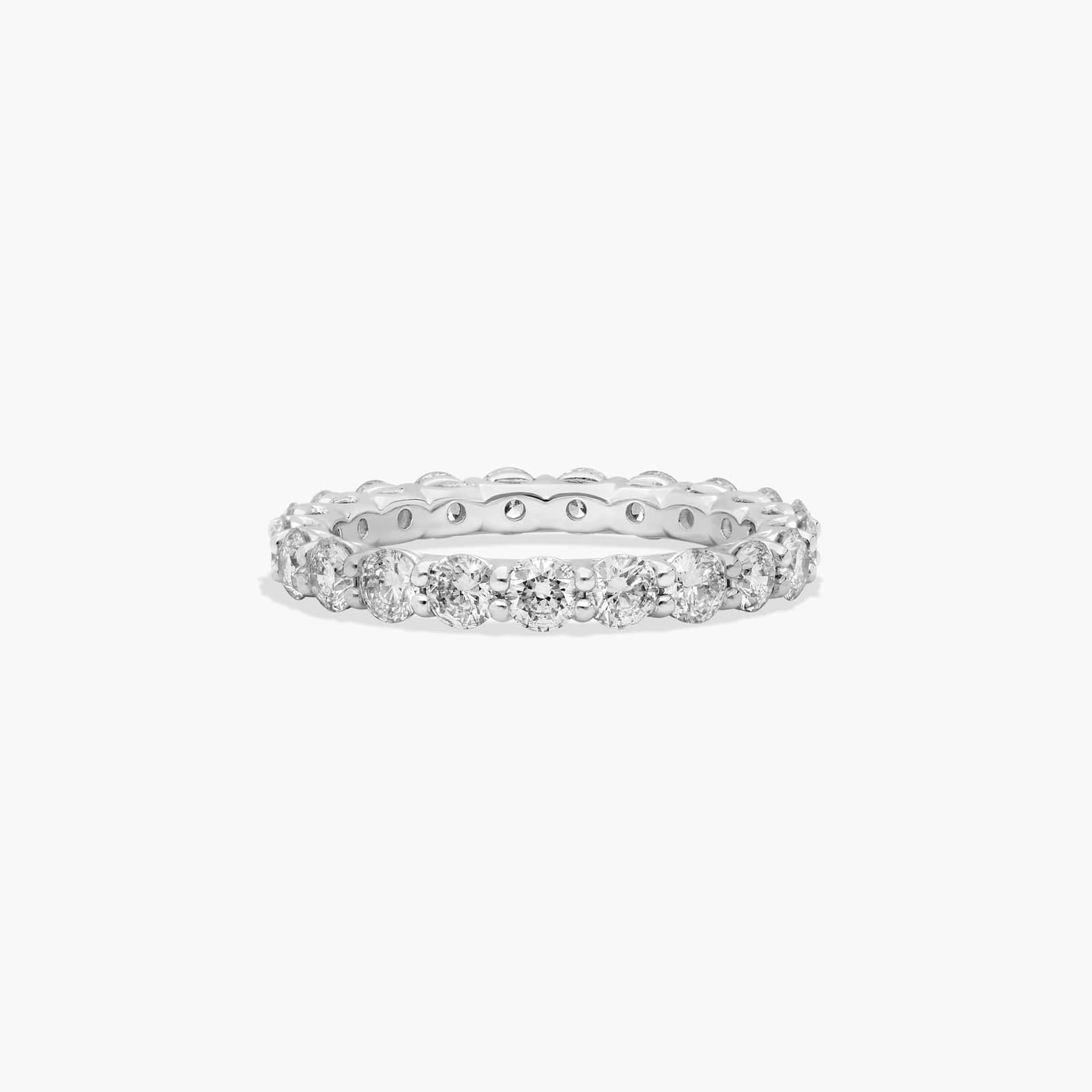 2ct Low Dome Basket Eternity Ring | 10K White Gold