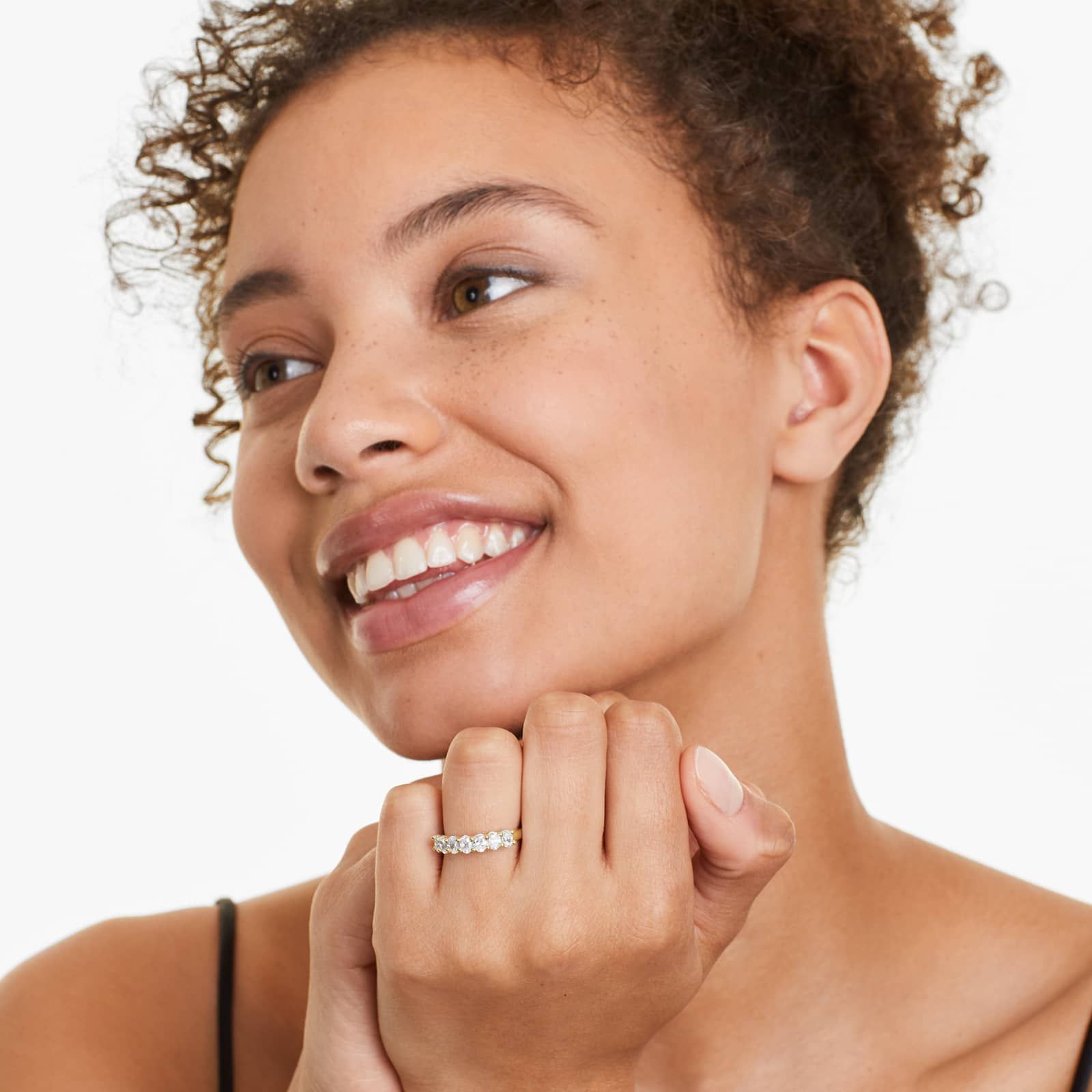 1ct Seven Stone Oval Cut Anniversary Ring | 10K Gold