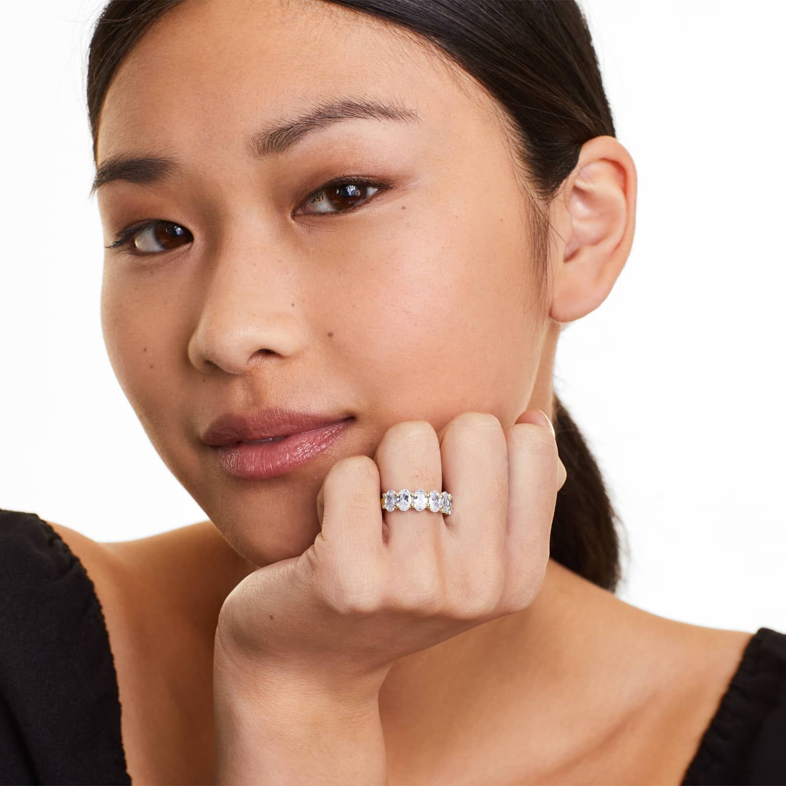 3.5ct Seven Stone Oval Cut Anniversary Ring | 10K Gold