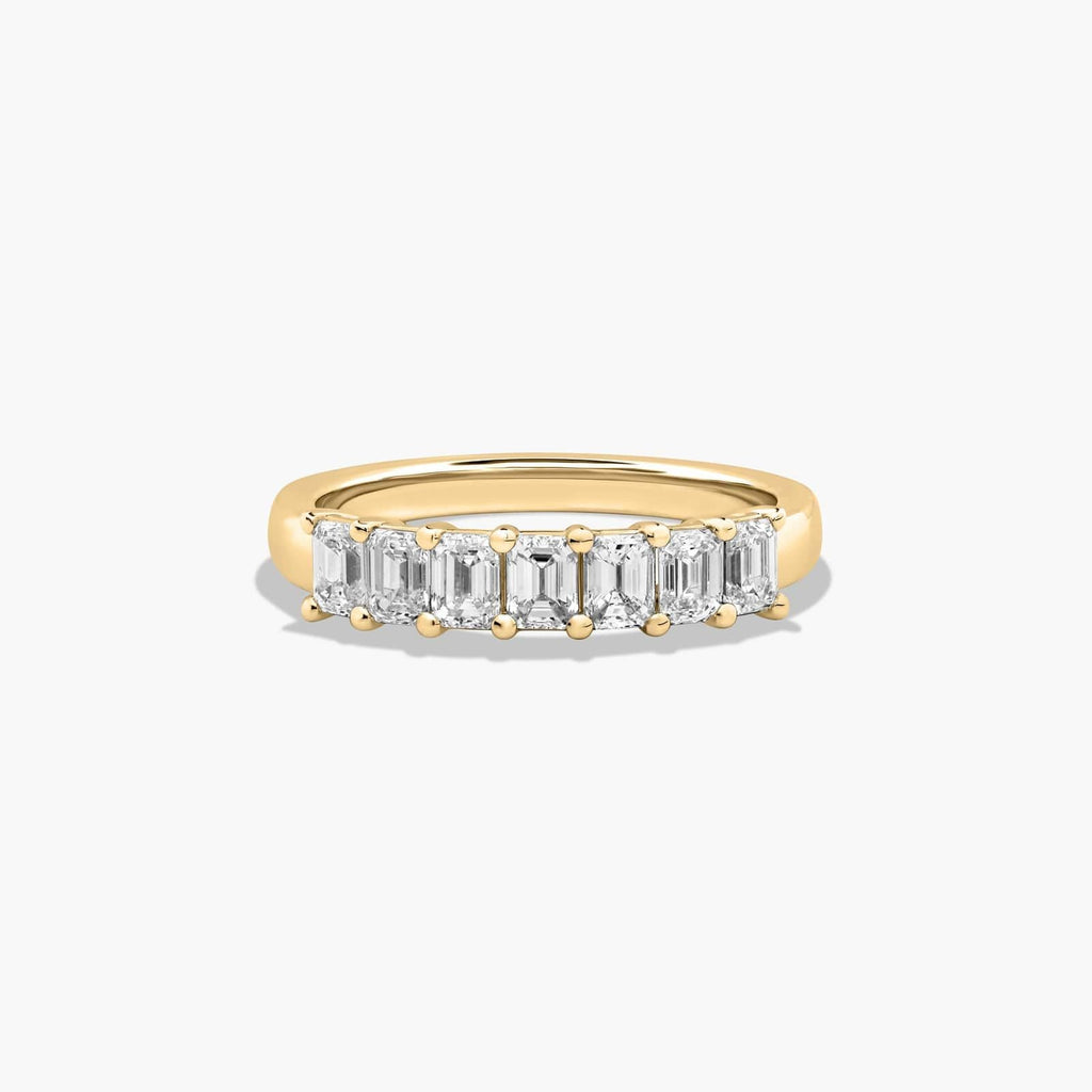 1ct Seven Stone Emerald Cut Anniversary Ring | 10K Gold