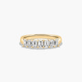 1ct Seven Stone Emerald Cut Anniversary Ring | 10K Gold