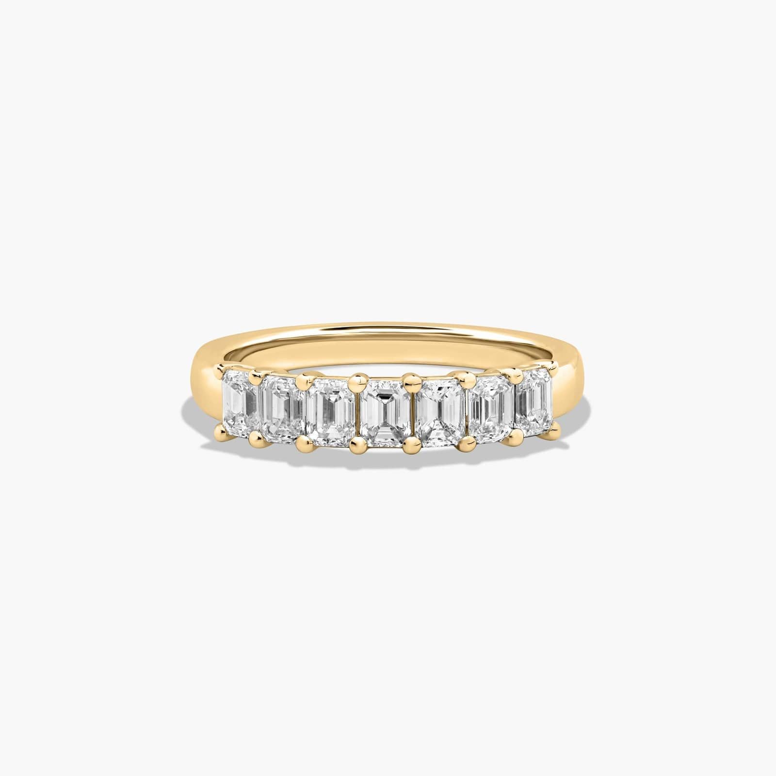 1ct Seven Stone Emerald Cut Anniversary Ring | 10K Gold