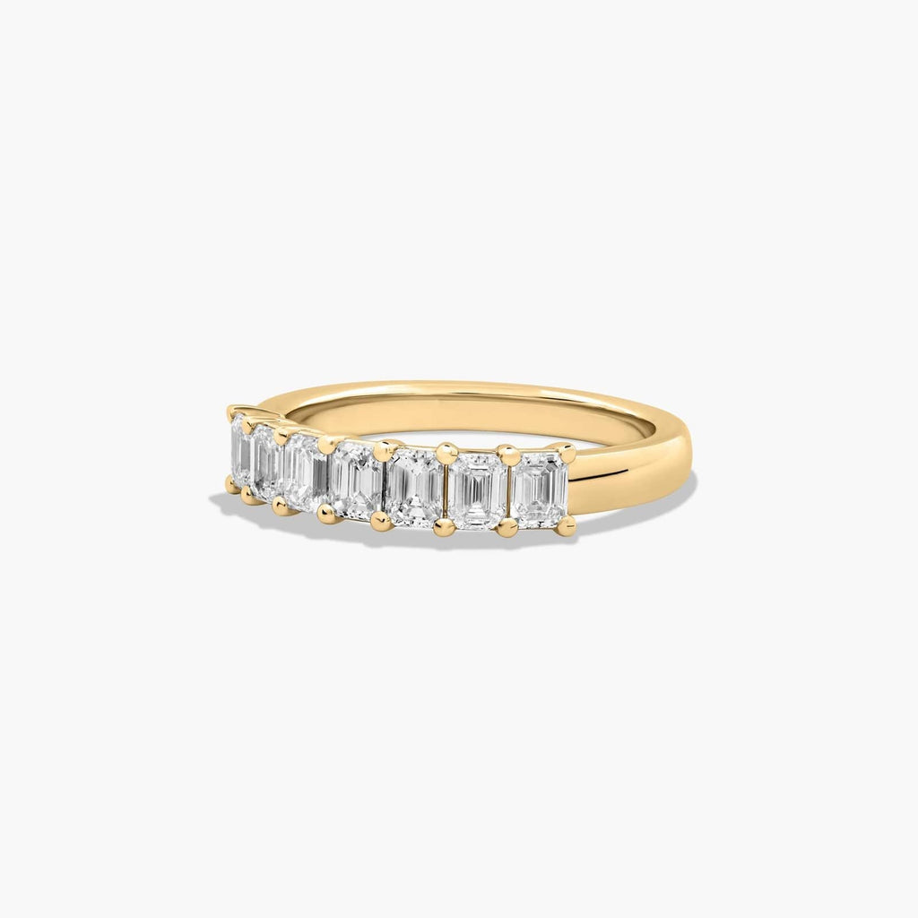 1ct Seven Stone Emerald Cut Anniversary Ring | 10K Gold
