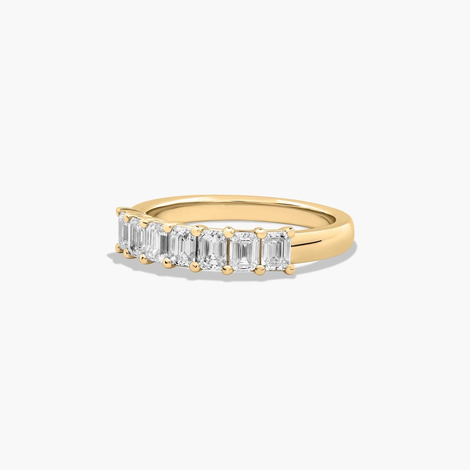 1ct Seven Stone Emerald Cut Anniversary Ring | 10K Gold