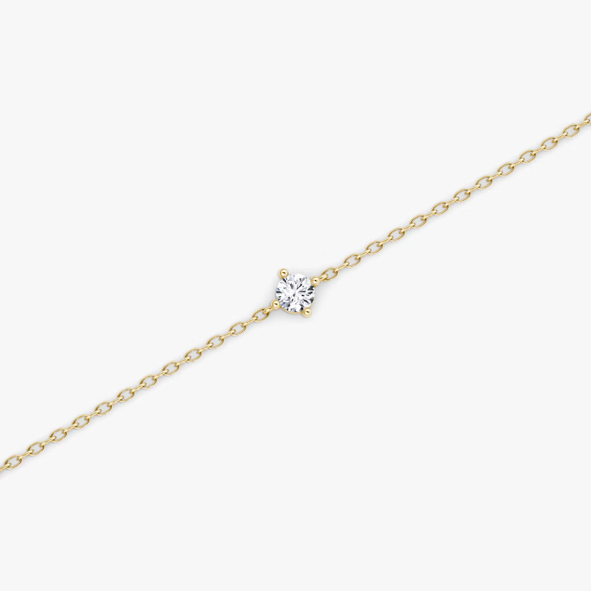 0.10ct Lab Diamond Bracelet | Round Solitaire | IGI Certified DEF VS | 10K White Gold