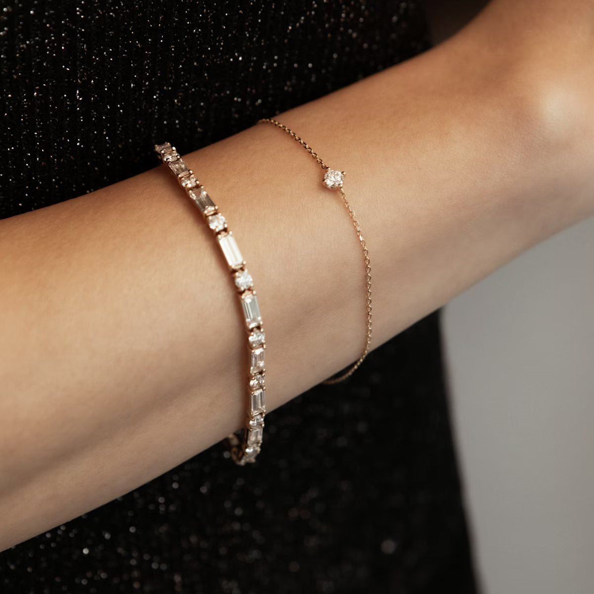 0.10ct Lab Diamond Bracelet | Round Solitaire | IGI Certified DEF VS | 10K White Gold