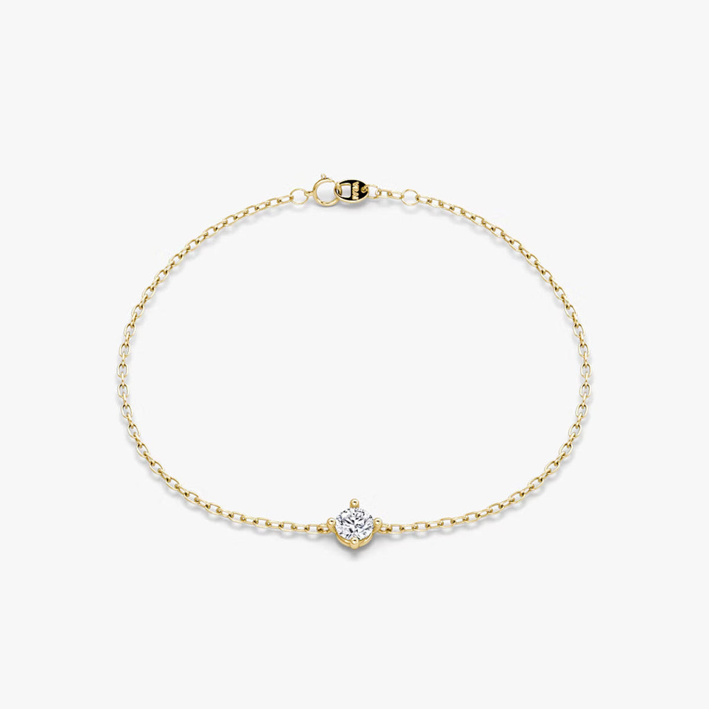 0.10ct Lab Diamond Bracelet | Round Solitaire | IGI Certified DEF VS | 10K White Gold