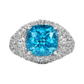 9.03ct Lab Diamond Ring | Cushion Blue Pavé | IGI Certified VS1 | 10K White Gold