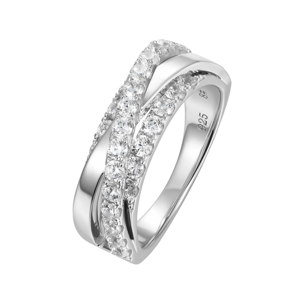 2.3ct Lab Diamond Band | Black & White Dual Channel | IGI Certified | 10K White Gold