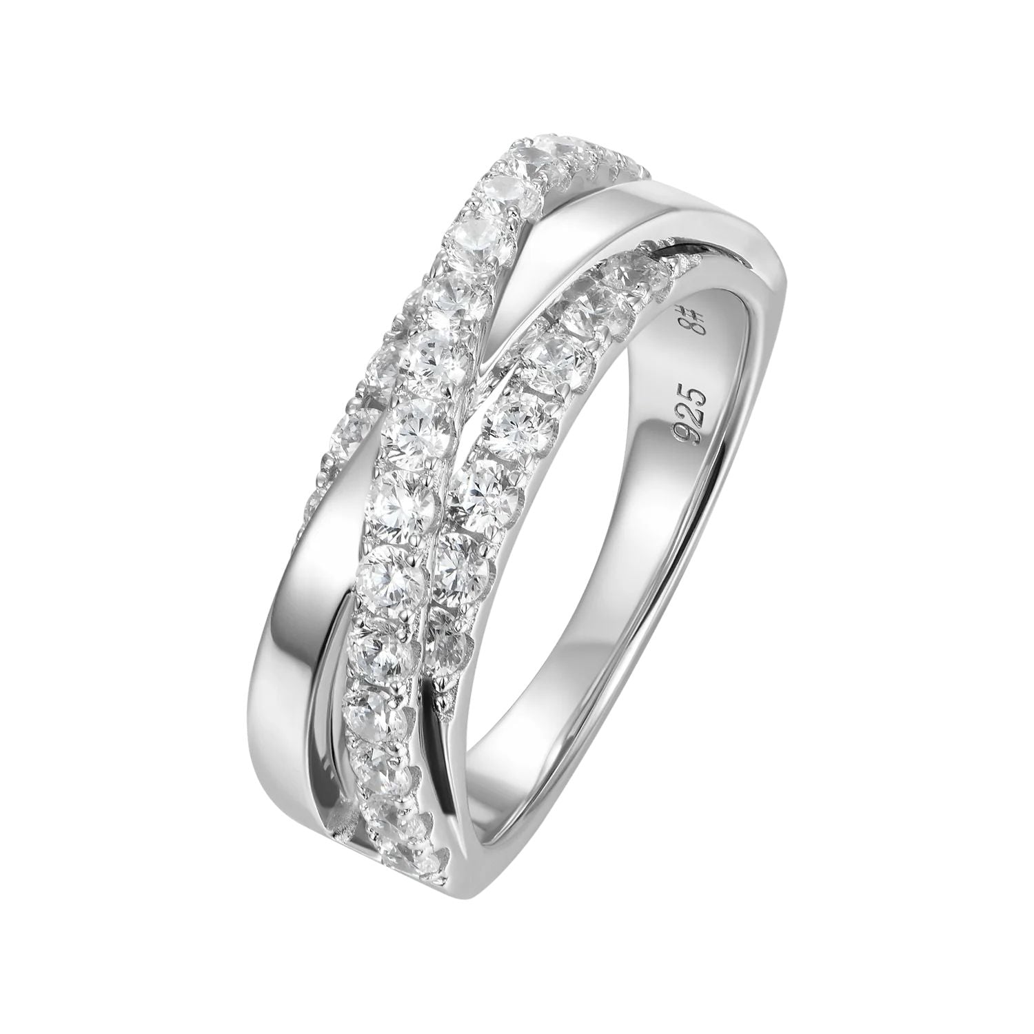 2.3ct Lab Diamond Band | Black & White Dual Channel | IGI Certified | 10K White Gold