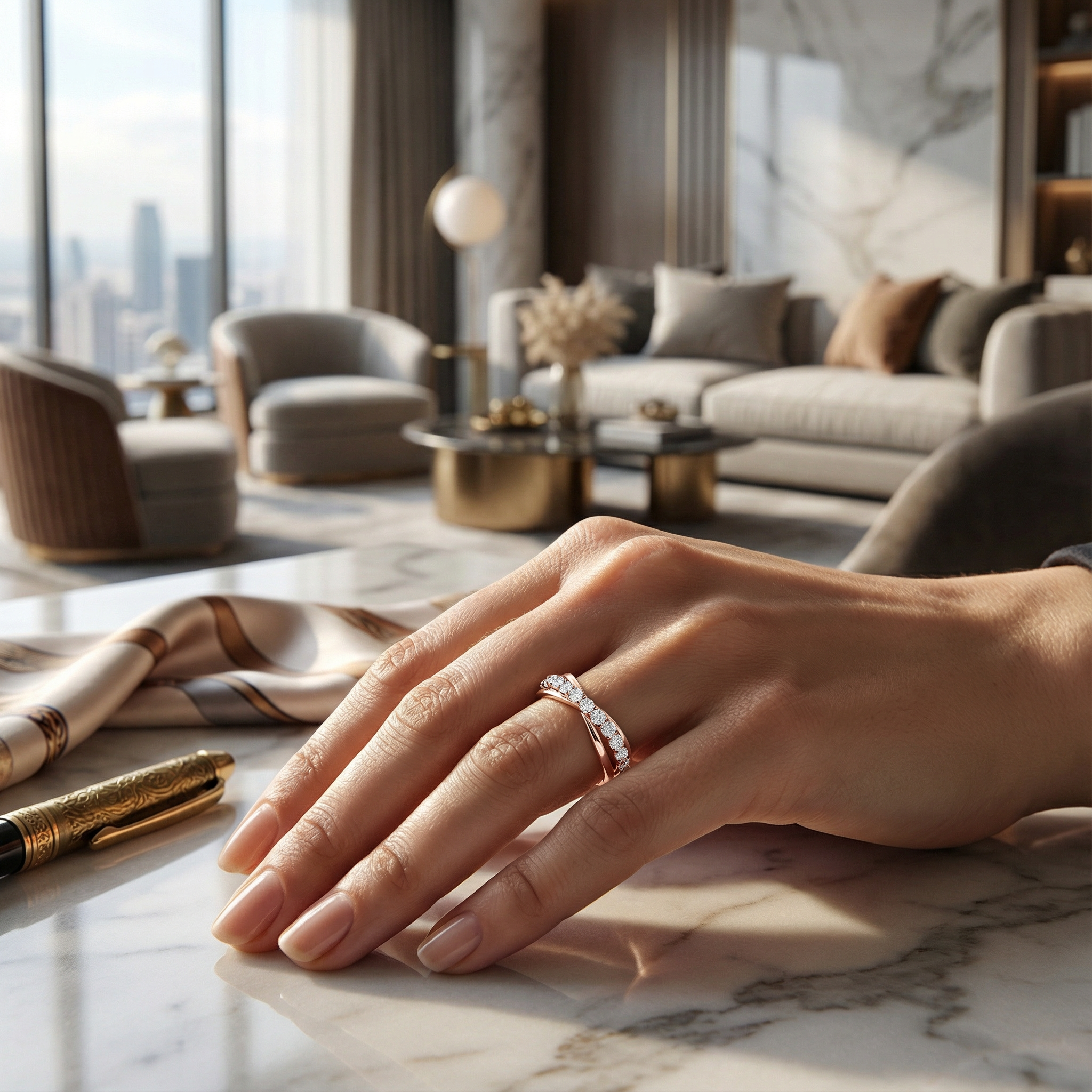 0.35ct Lab Diamond Stackable Band | 10K Rose Gold