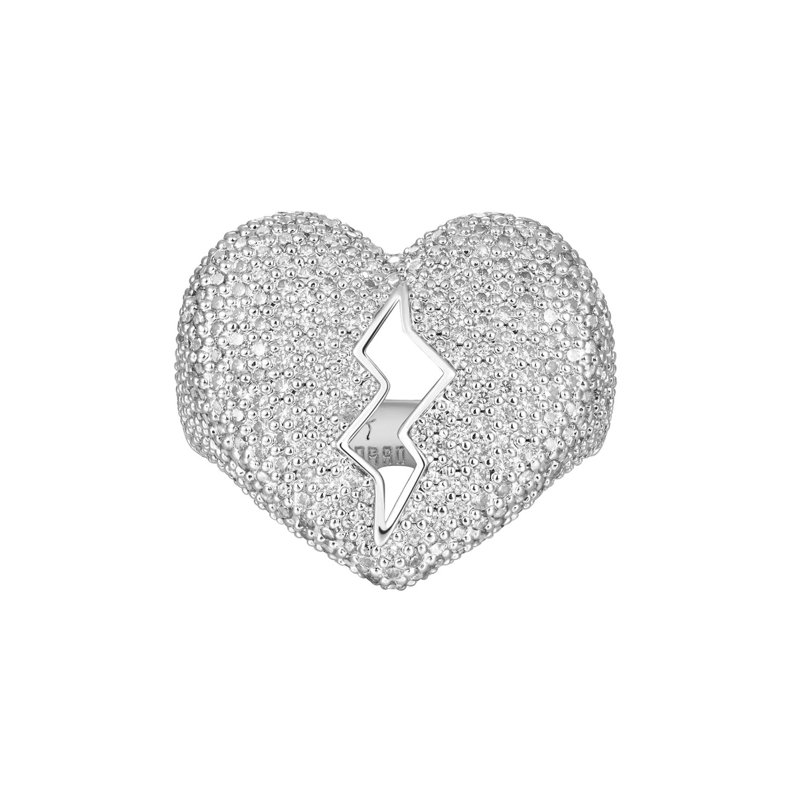 4ct Lab Diamond Broken Heart Ring | IGI Certified VS1 | 10K White Gold