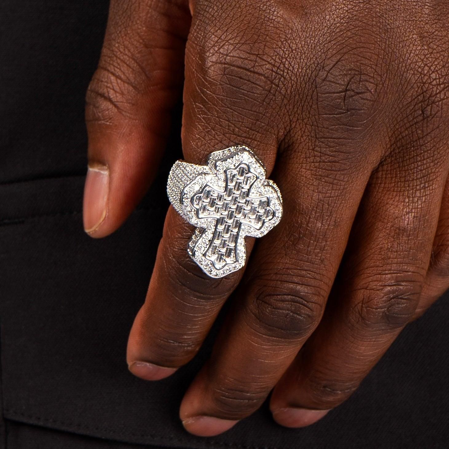 5.05ct Lab Diamond Cross Ring | IGI Certified VS | 10K White Gold
