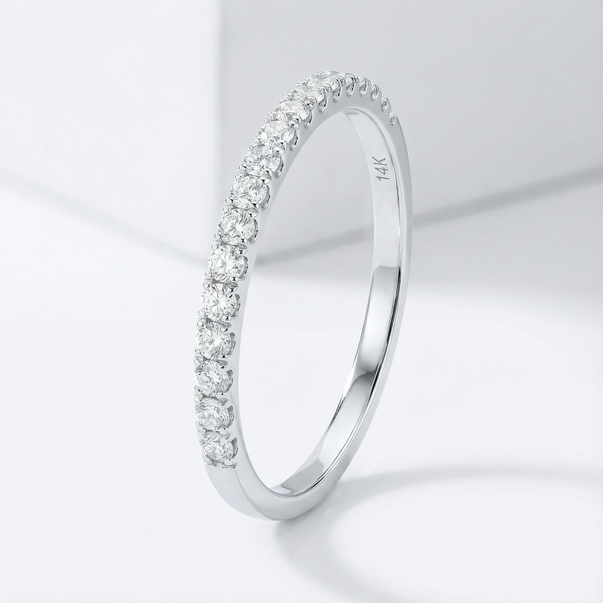 0.12ct Lab Diamond Stackable Band | 10K White Gold
