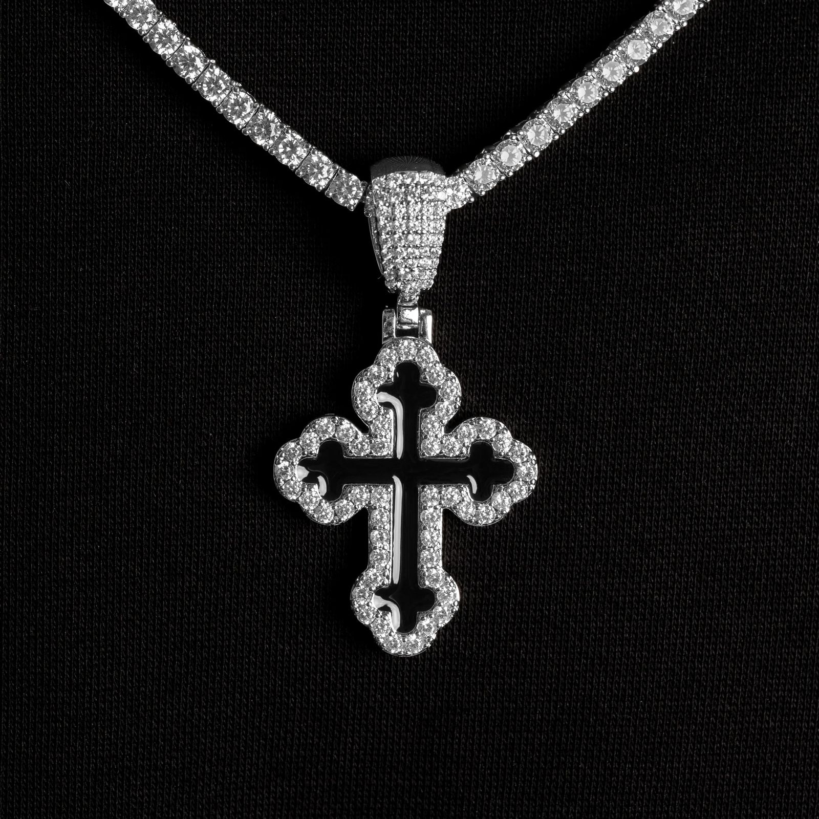 1.1ct Lab Diamond Cross Pendant | IGI Certified | 10K White Gold