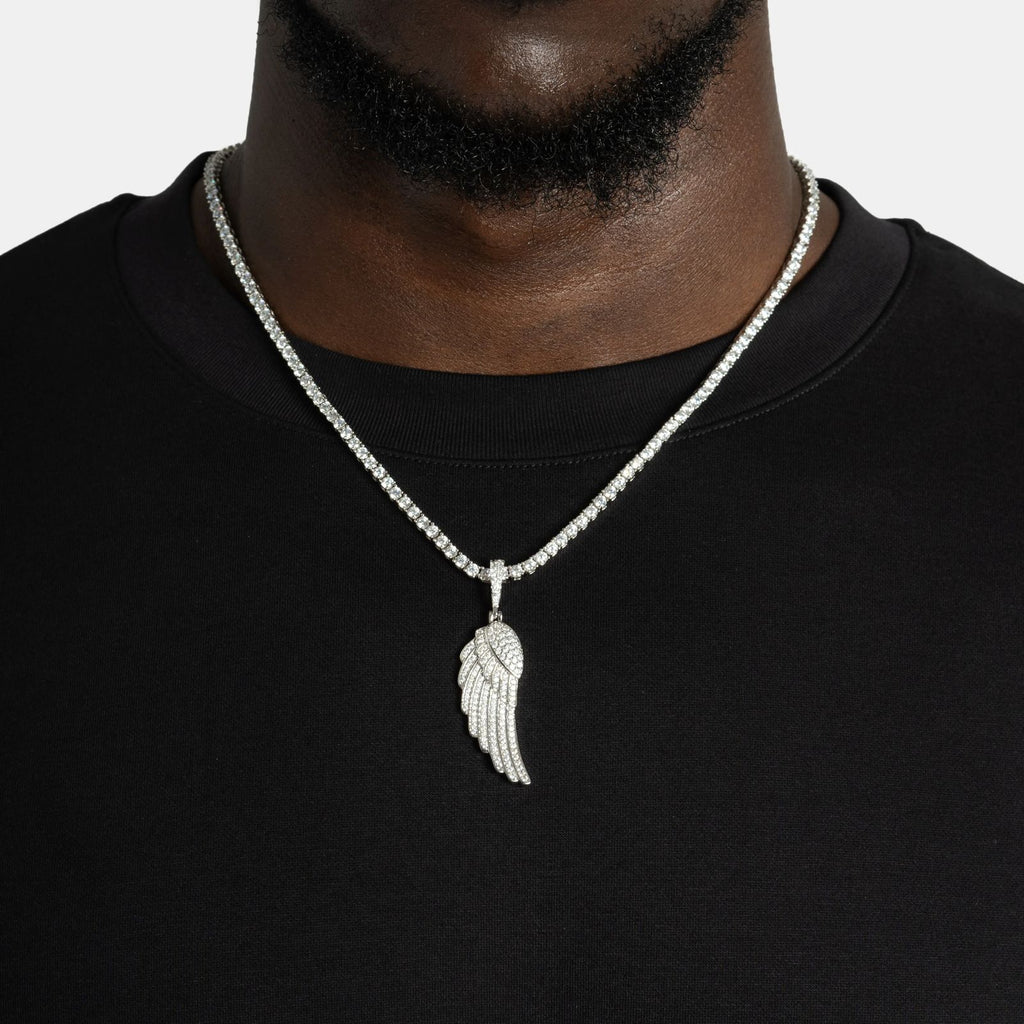 2.1ct Lab Diamond Angel Wing Pendant | IGI Certified VS | 10K White Gold