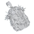 35.5ct Lab Diamond Jesus Face Pendant | IGI Certified | 10K White Gold
