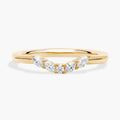 0.12ct Curved Floral Marquise Diamond Ring | 10K Gold