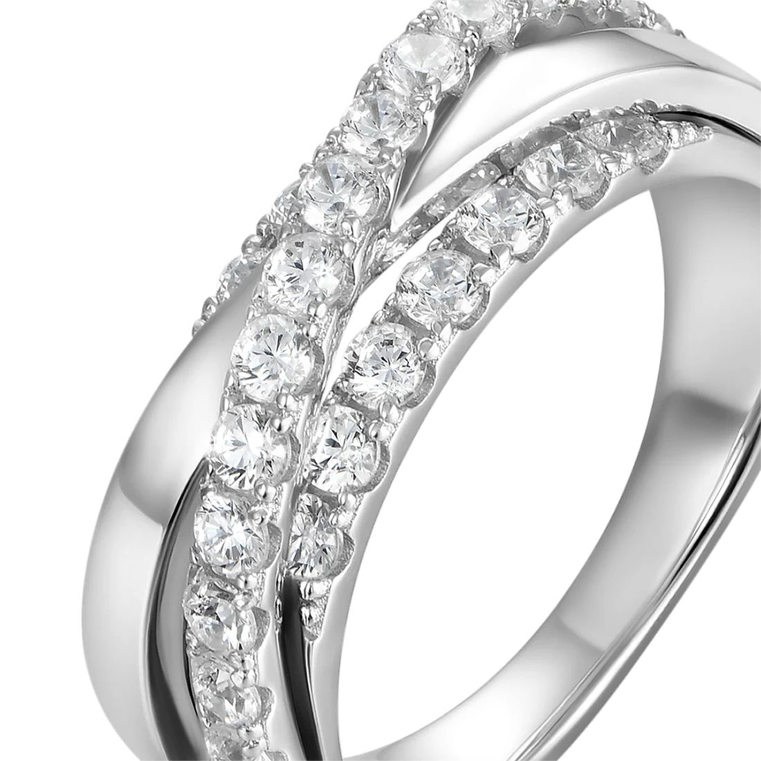 2.3ct Lab Diamond Band | Black & White Dual Channel | IGI Certified | 10K White Gold