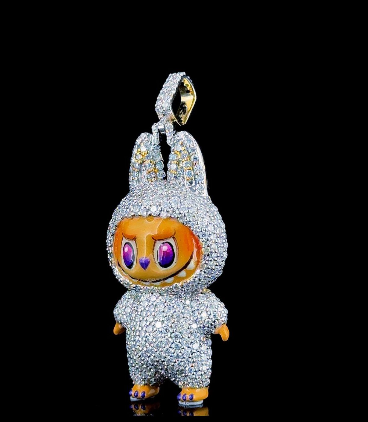 3.1ct Lab Diamond Bunny Pendant | IGI Certified VVS | Silver