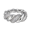 3.5ct Lab Diamond Twisted Band | Baguette & Round | IGI Certified | 10K White Gold