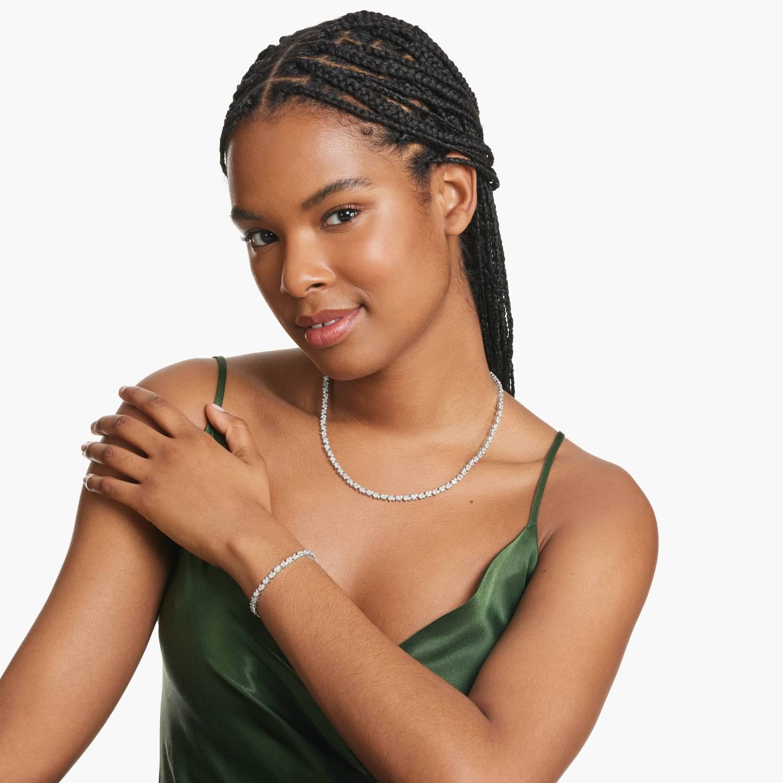 9ct Pear Diamond Tennis Necklace | 10K Gold