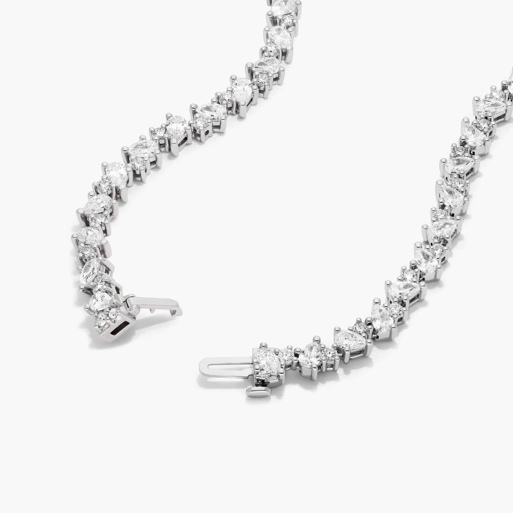 9ct Pear Diamond Tennis Necklace | 10K Gold