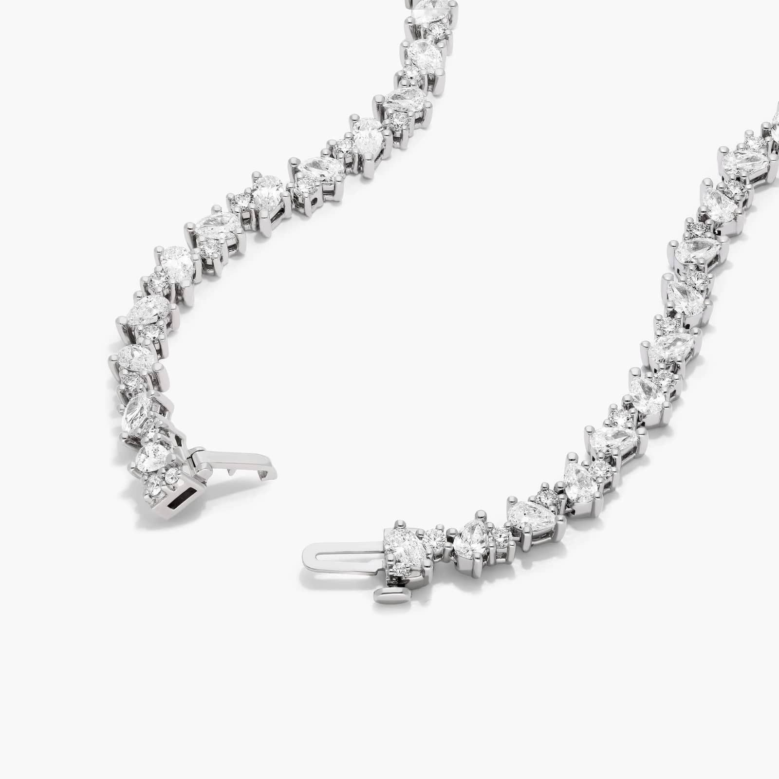 9ct Pear Diamond Tennis Necklace | 10K Gold