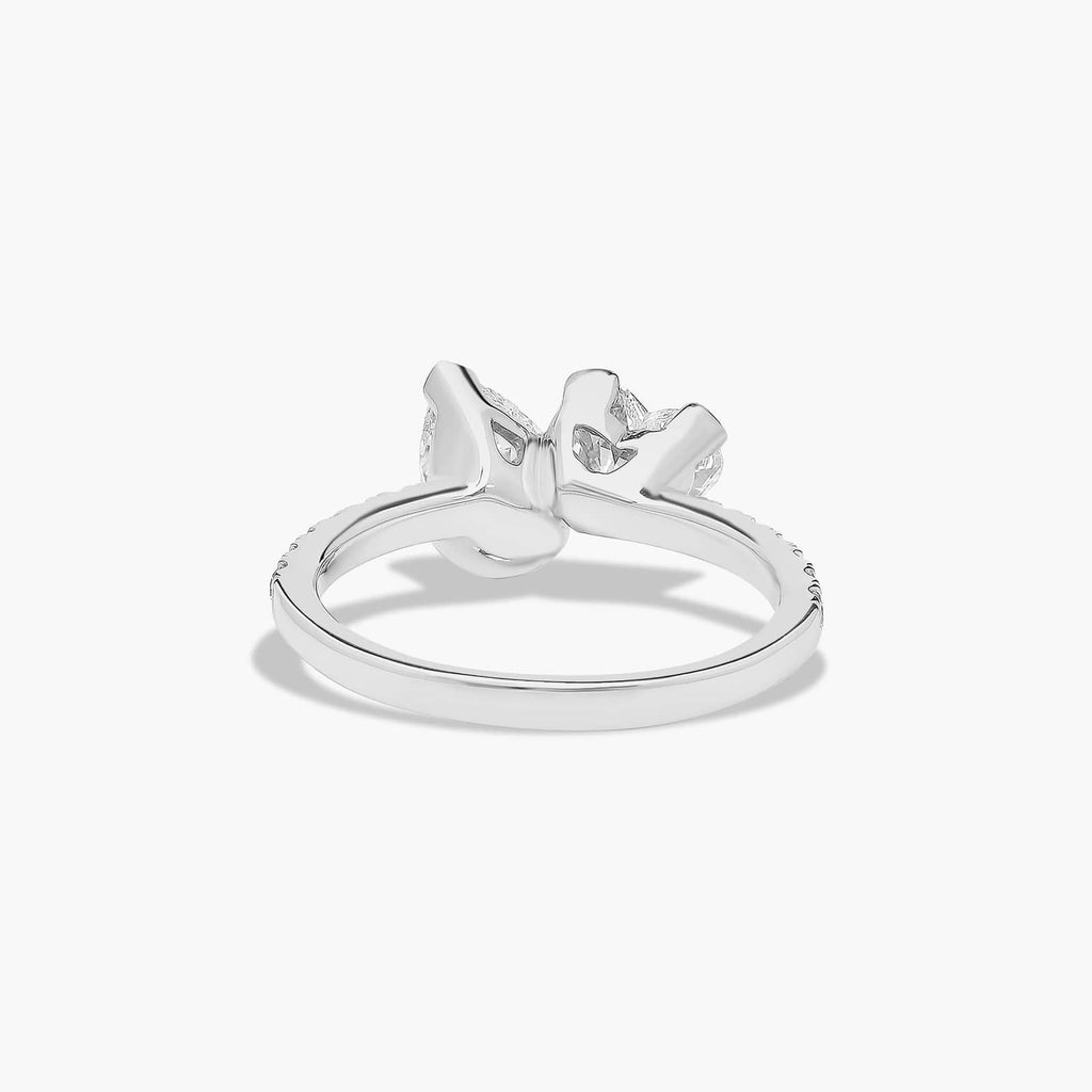 2.25ct Toi et Moi Pear & Heart Pavé Diamond Ring | 10K Gold
