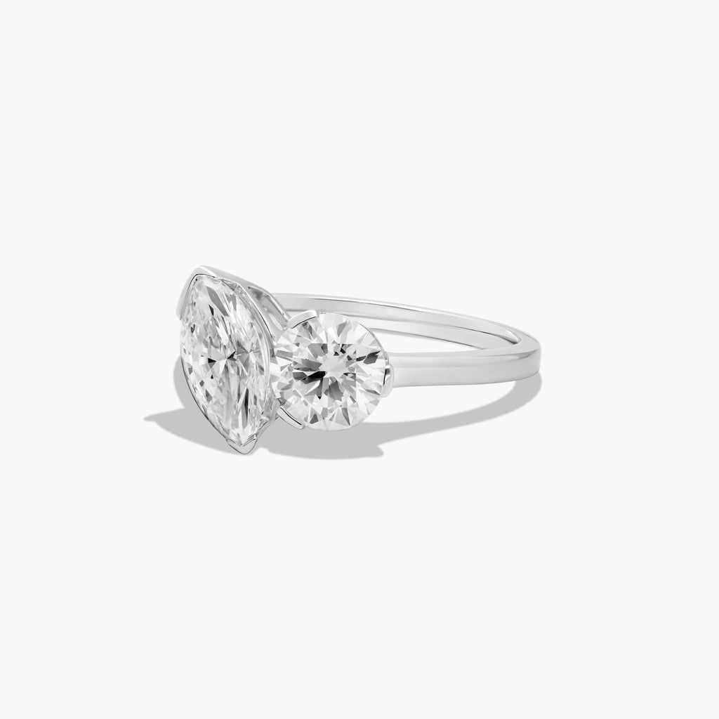 2ct Toi et Moi Pear & Round Diamond Bypass Ring | 10K Gold