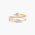 1ct Toi et Moi Pear-Shaped Diamond Bypass Ring | 10K Gold