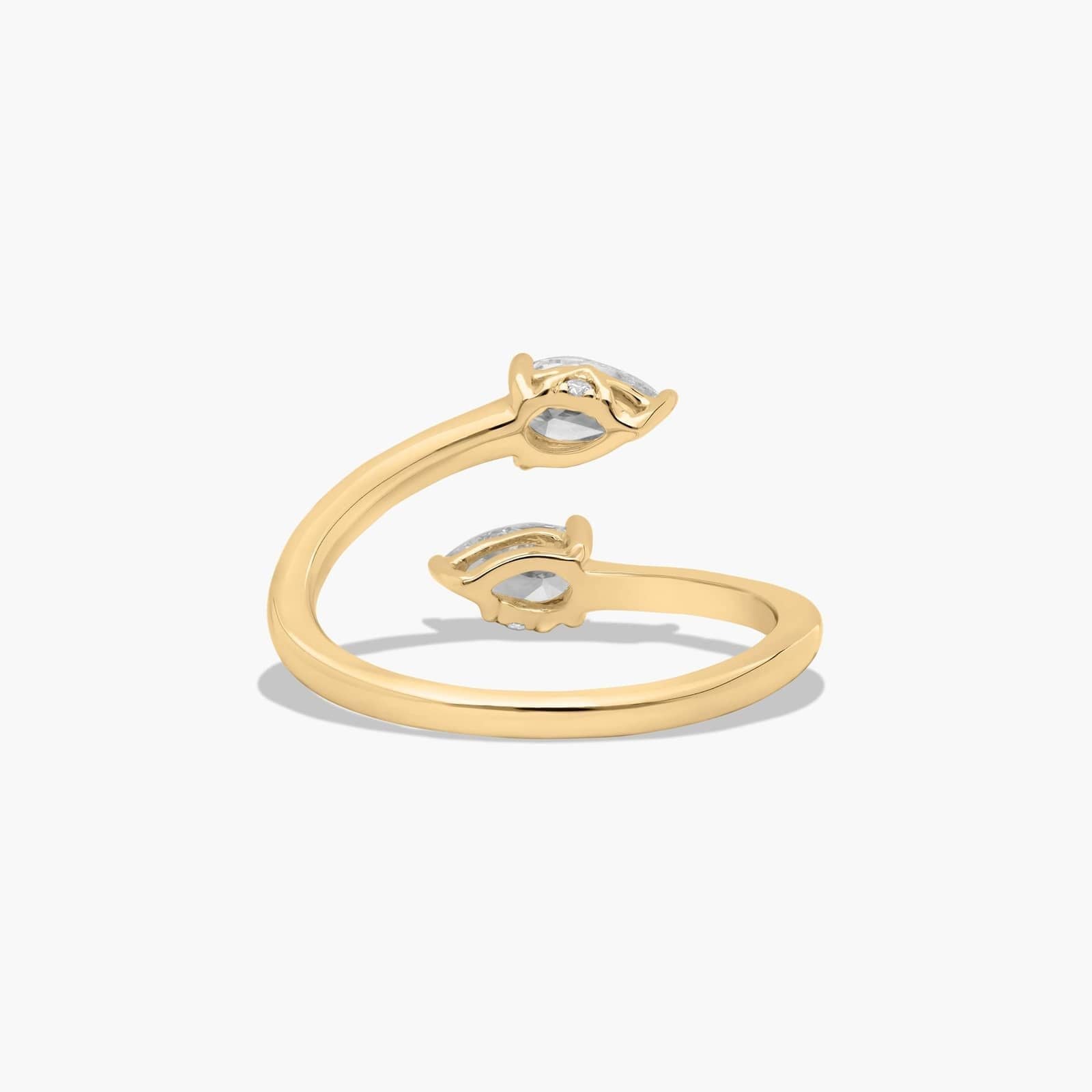 1ct Toi et Moi Pear-Shaped Diamond Bypass Ring | 10K Gold