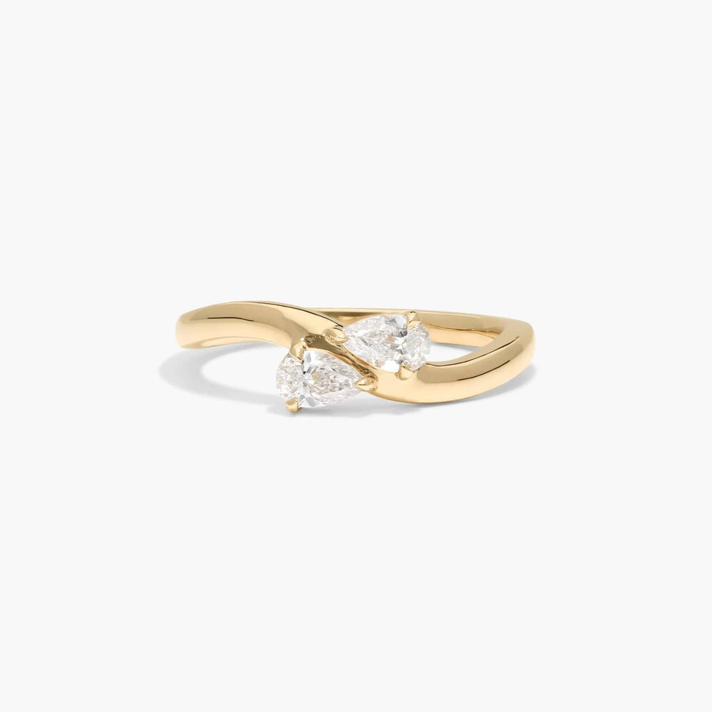Two Stone Pear Diamond Ring | Toi et Moi Design | 10K Gold