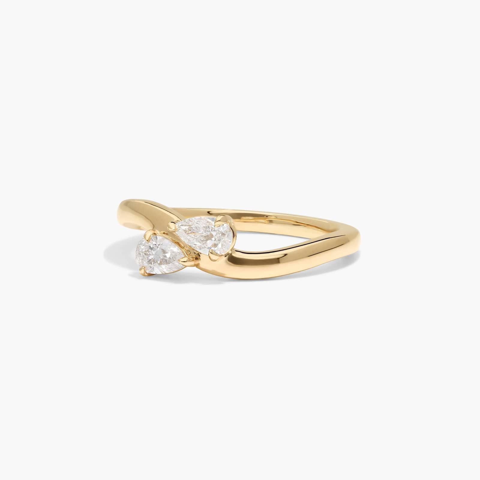 Two Stone Pear Diamond Ring | Toi et Moi Design | 10K Gold