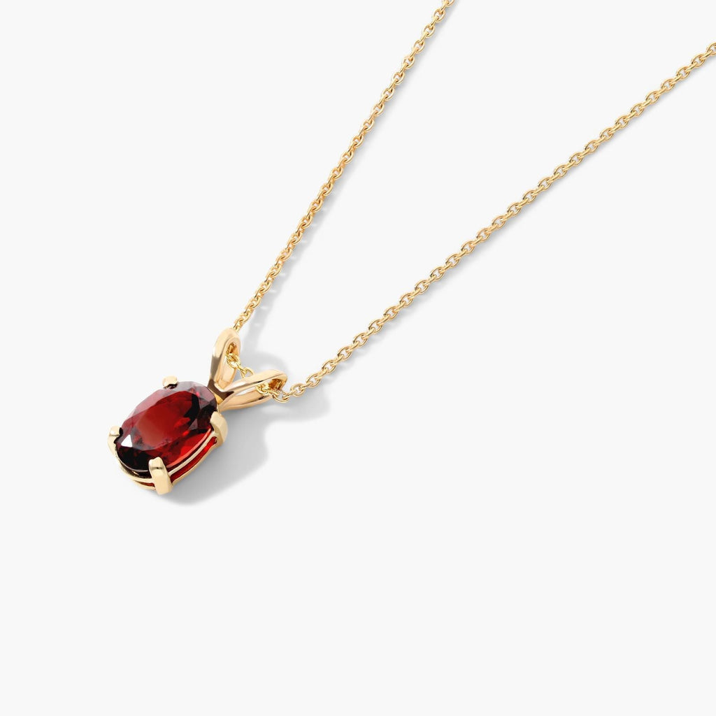 2ct Lab Diamond Pendant | Fancy Vivid Red Oval | IGI Certified | 10K Yellow Gold