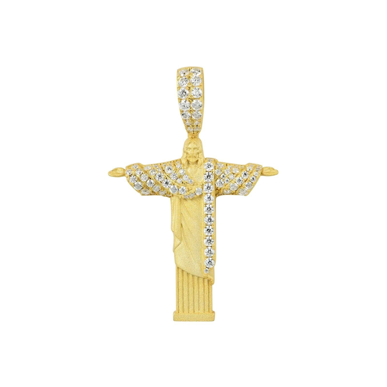 5.5ct Lab Diamond Christ Redeemer Pendant | IGI Certified | 10K Yellow Gold