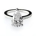 2ct Pear Cut Lab Diamond Halo Engagement Ring | VS2 | 10K Yellow Gold