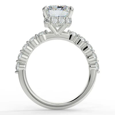 2.5ct Elongated Radiant Lab Diamond Engagement Ring | F VS1 | 10K Gold