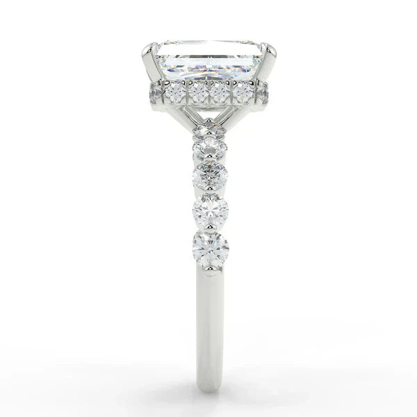 2.5ct Elongated Radiant Lab Diamond Engagement Ring | F VS1 | 10K Gold