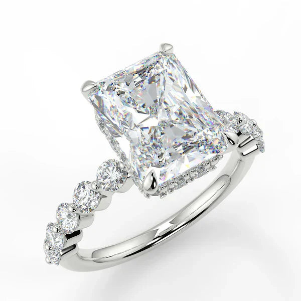 2.5ct Elongated Radiant Lab Diamond Engagement Ring | F VS1 | 10K Gold